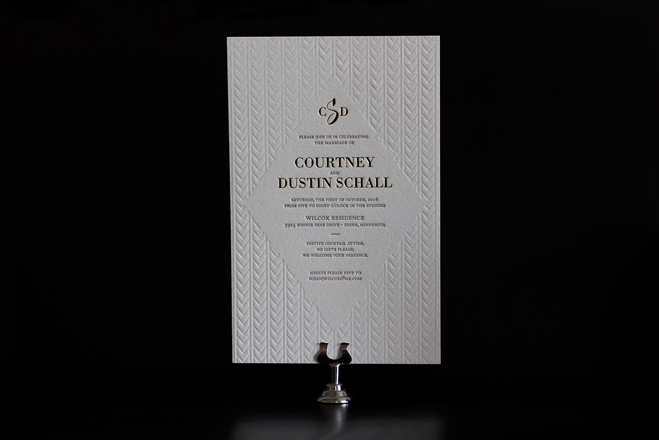 Maggie - blind impression, letterpress & gold foil