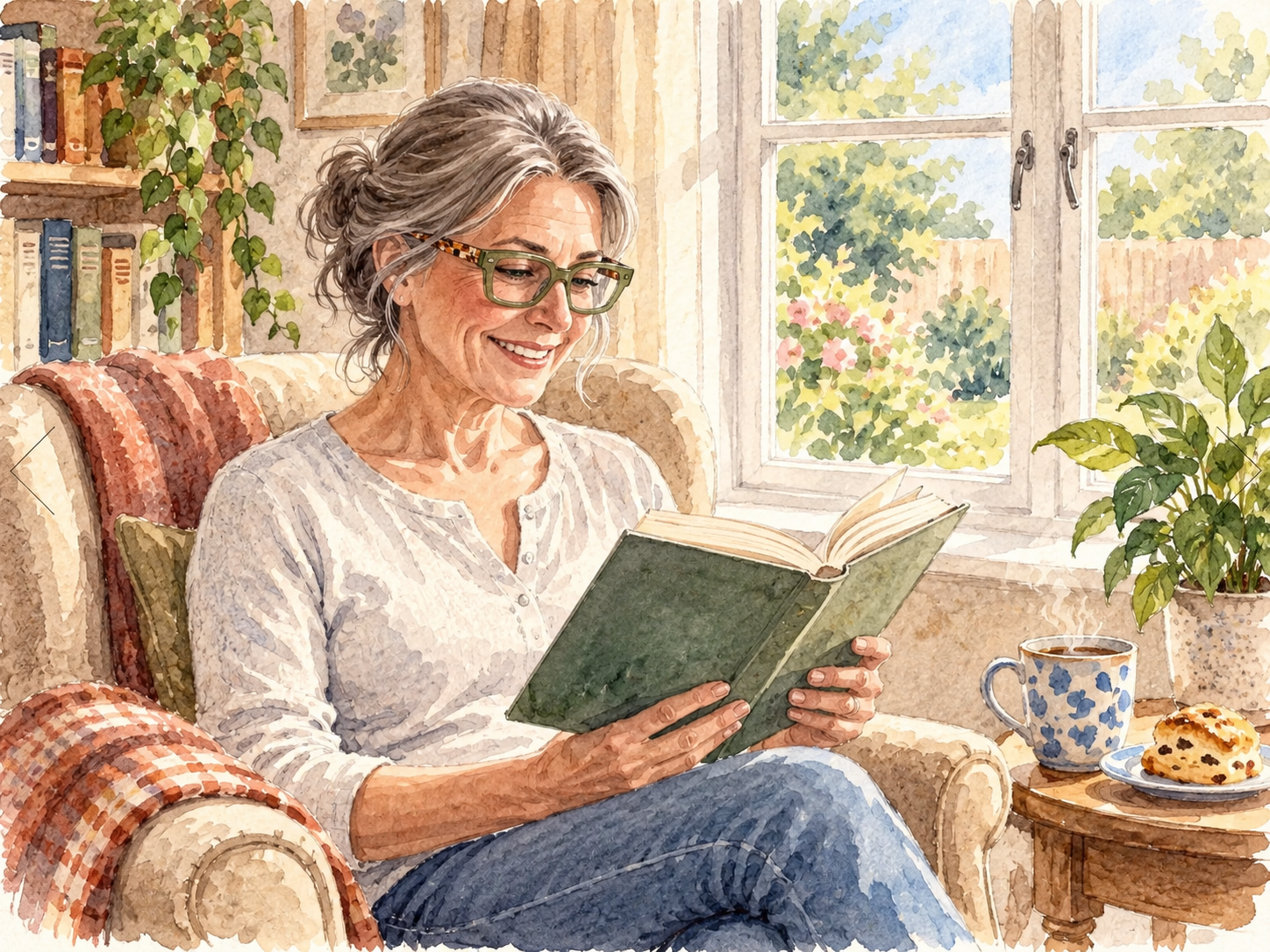 Woman reading a book wearing Seoul reading glasses