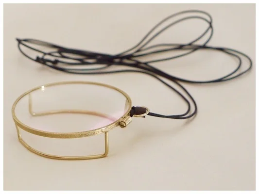 handmade 38mm monocle in 18 karat rolled gold