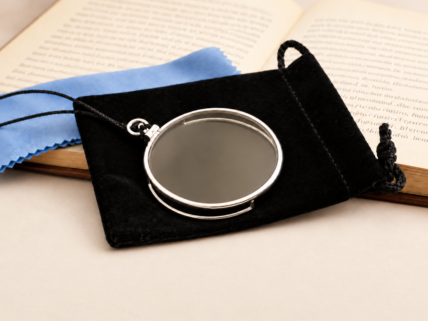 Silver Reading Monocle with Gallery (38mm)