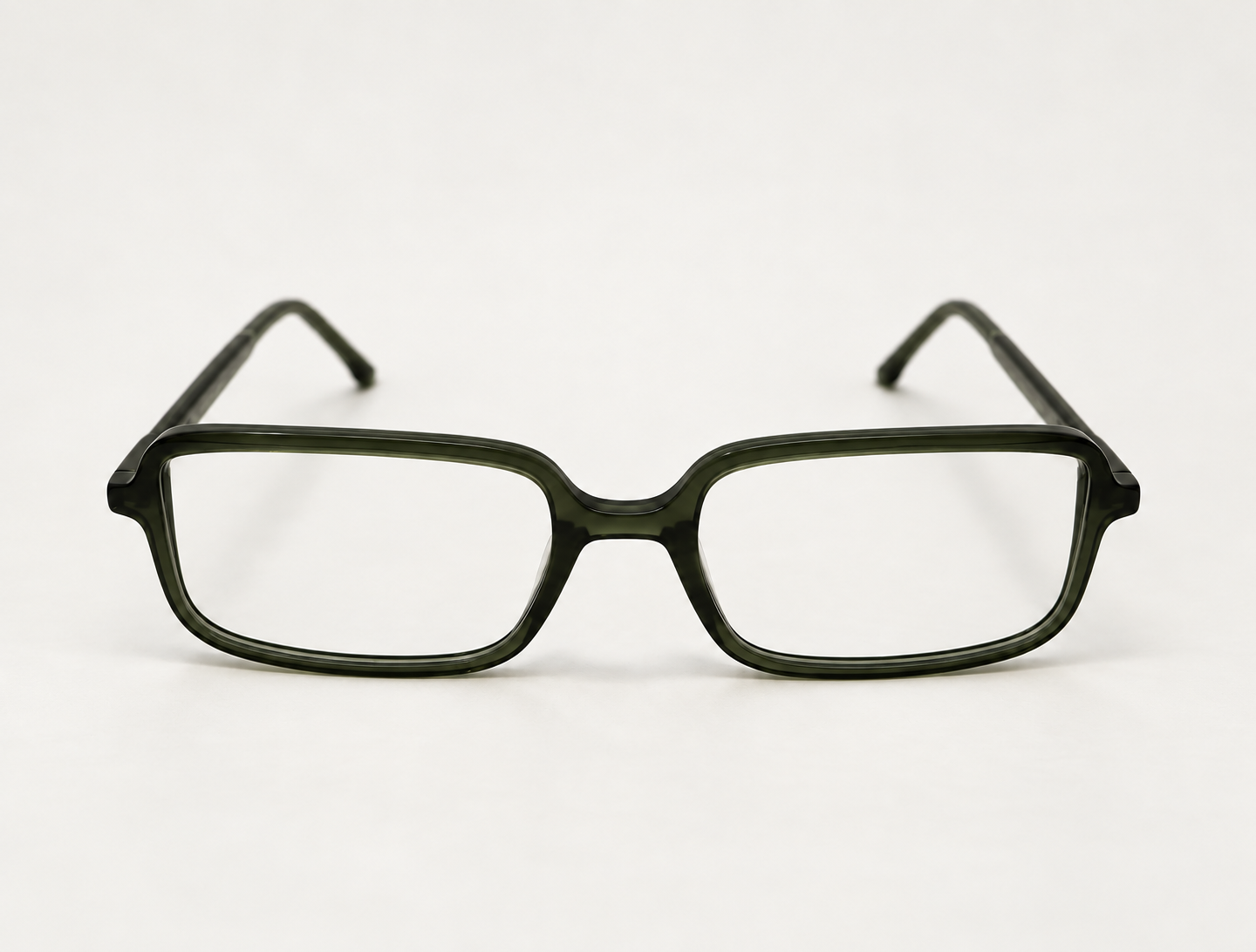 Front view of F-0641 dark green full-rim reading glasses