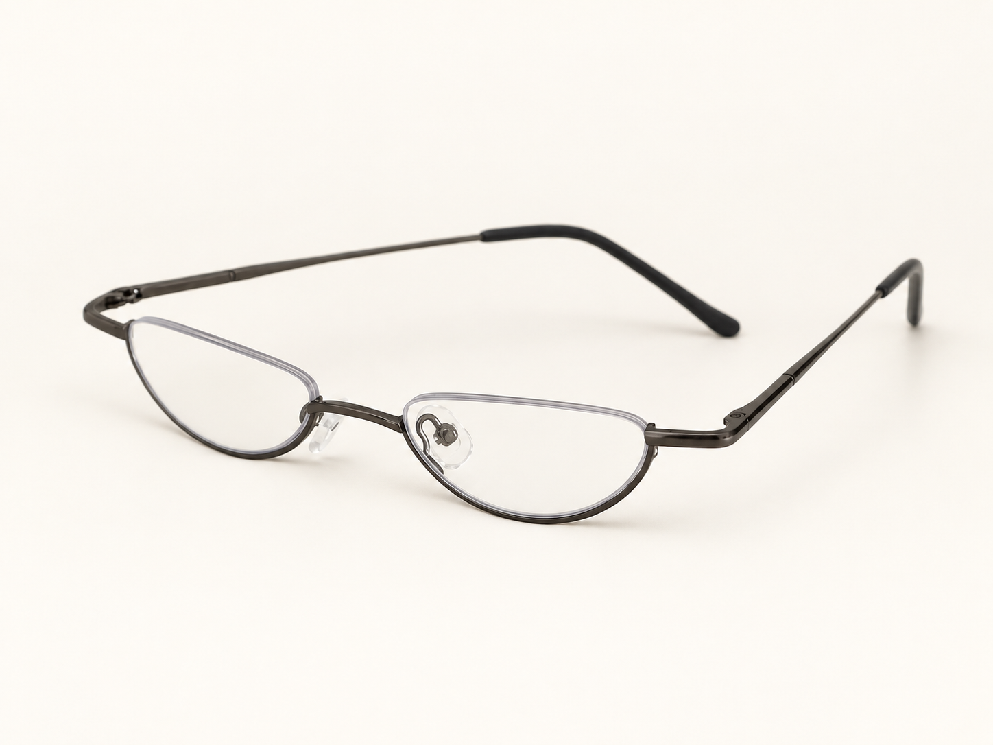 B-DCHR gunmetal half-eye reading glasses shown from the front at a slight angle