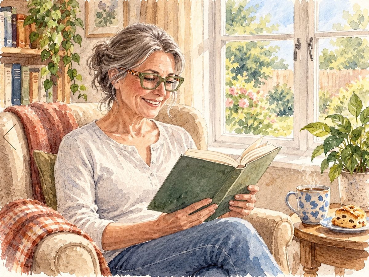 Woman reading a book wearing Seoul reading glasses