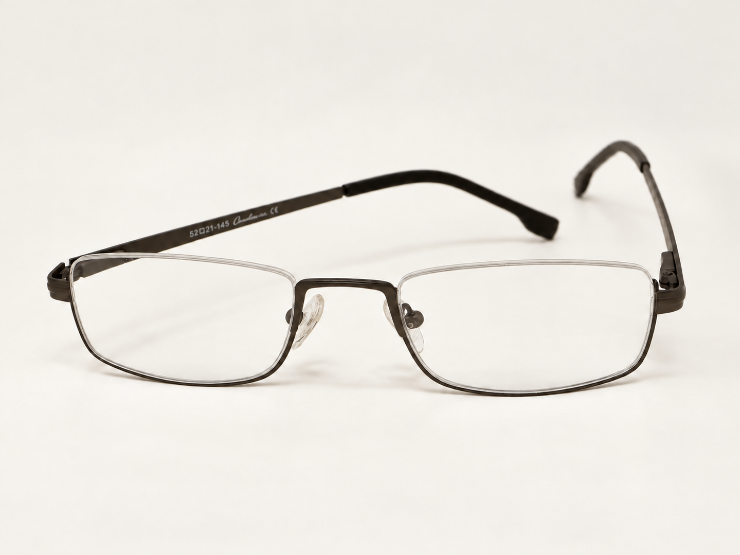Front view of Julian Beaumont 3659 matt gunmetal half-eye reading glasses