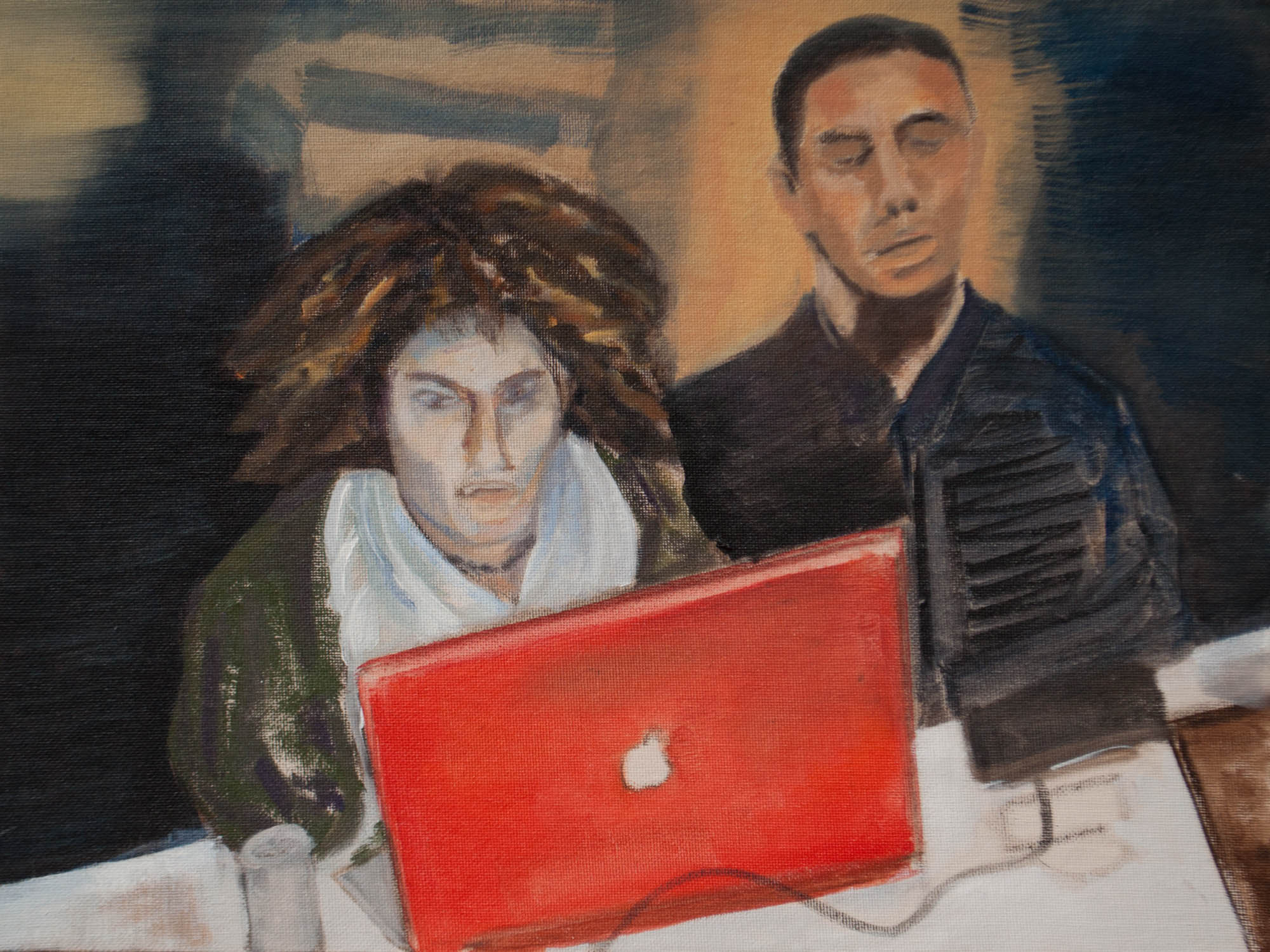Backbone of the Arab Spring / Egypt, 12" x 16" Oil on Canvas Board, 2011