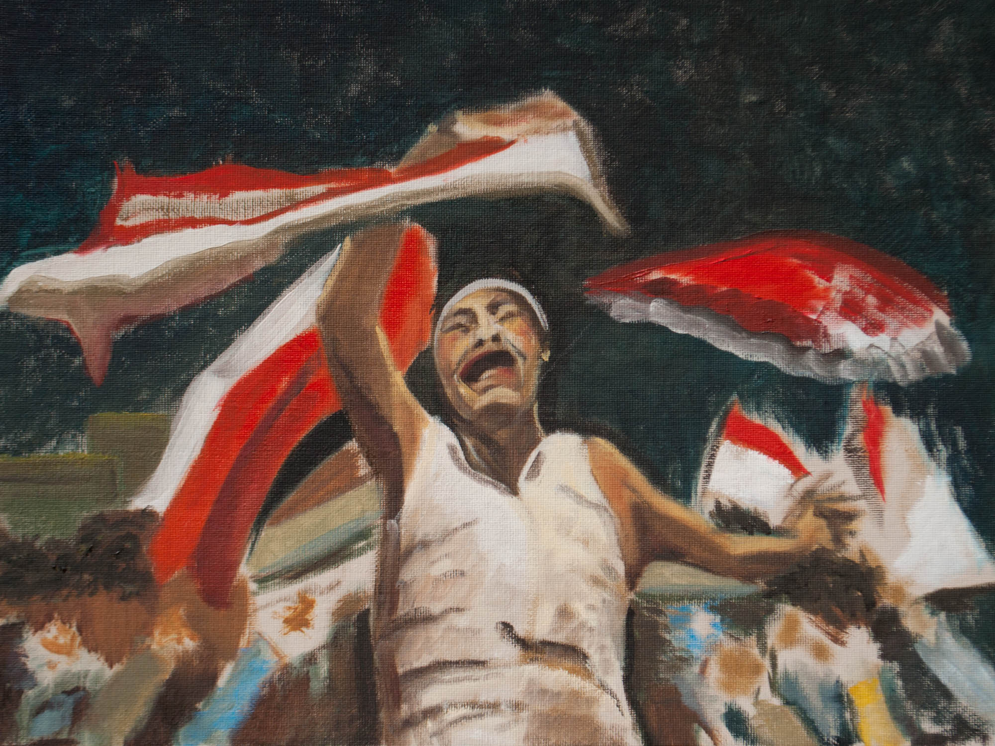 Desperate / Yemen, 12" x 16" Oil on Canvas Board, 2011