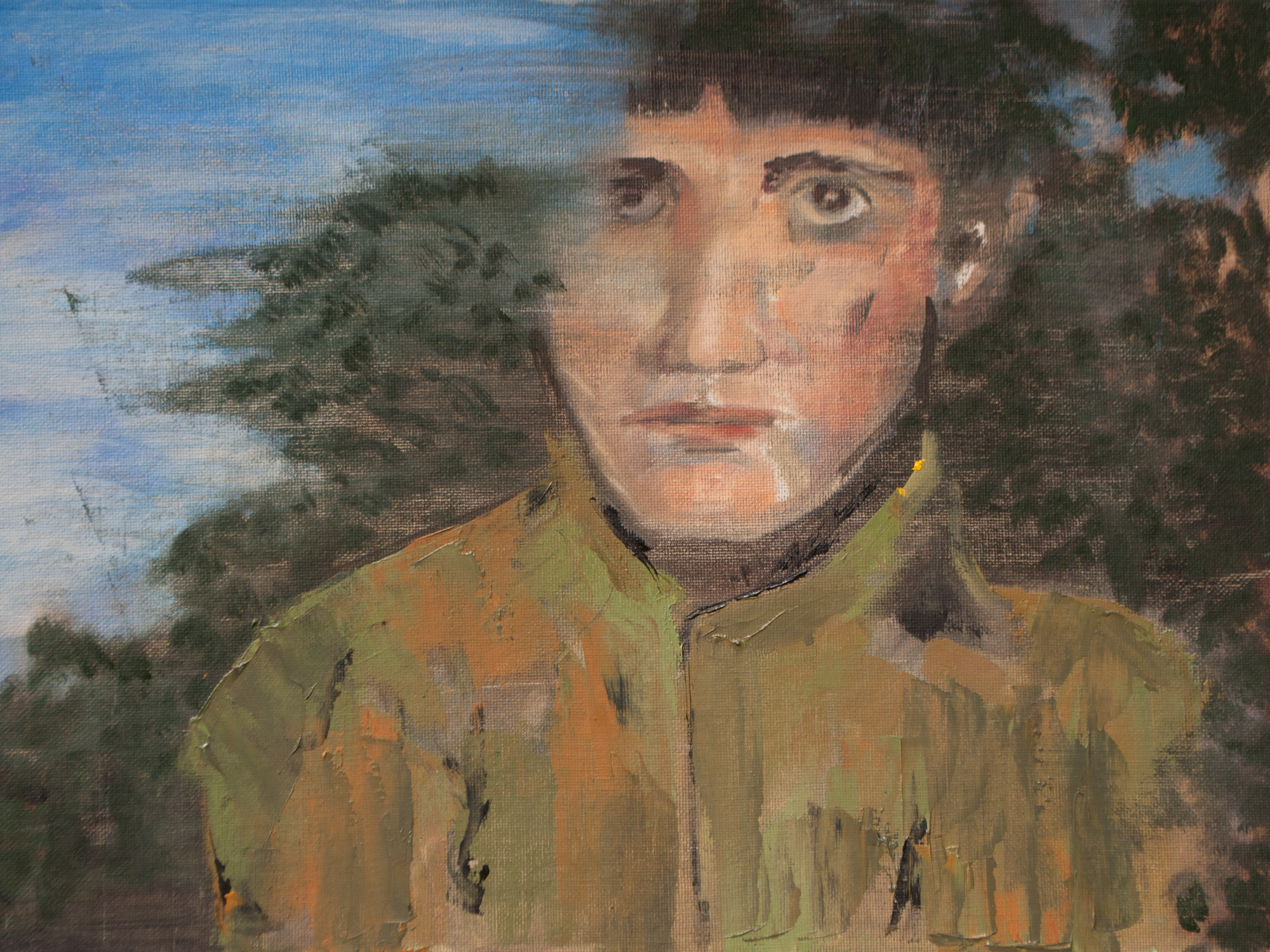 Lookout / Iraq, 12" x 16" Oil on Canvas Board, 2011