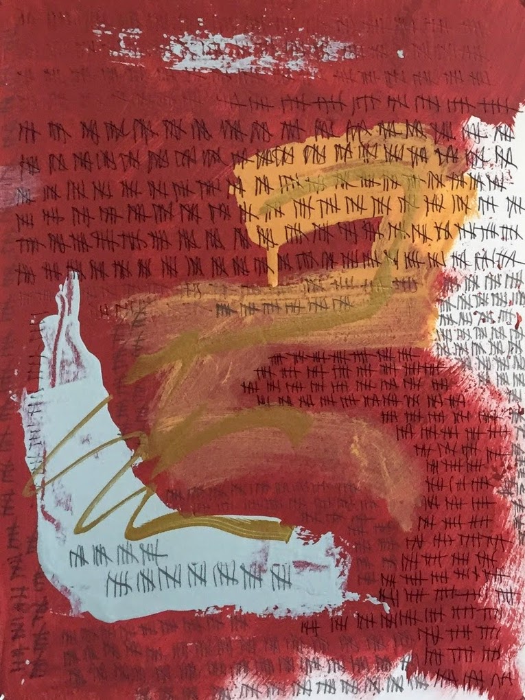 Pros and Cons Two, Acrylic, Graphite & Marker on Paper, 2017