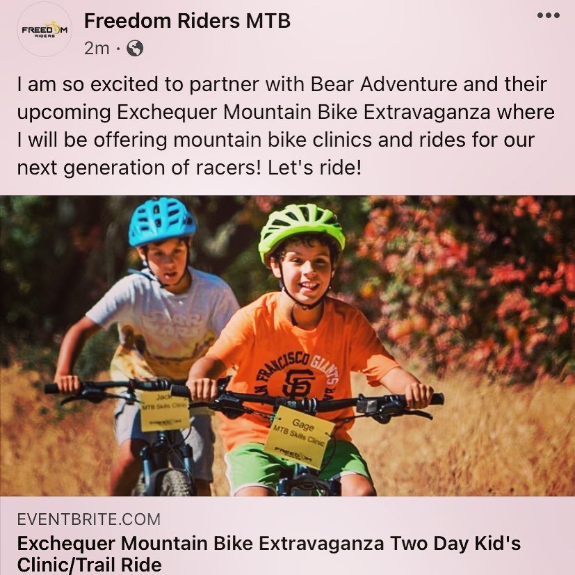 I cannot wait! #exchequer #mtbkids #mtbkidsclinic #mtb #morekidsonbikes #nextgeneration #letsride #freedomridersmtb