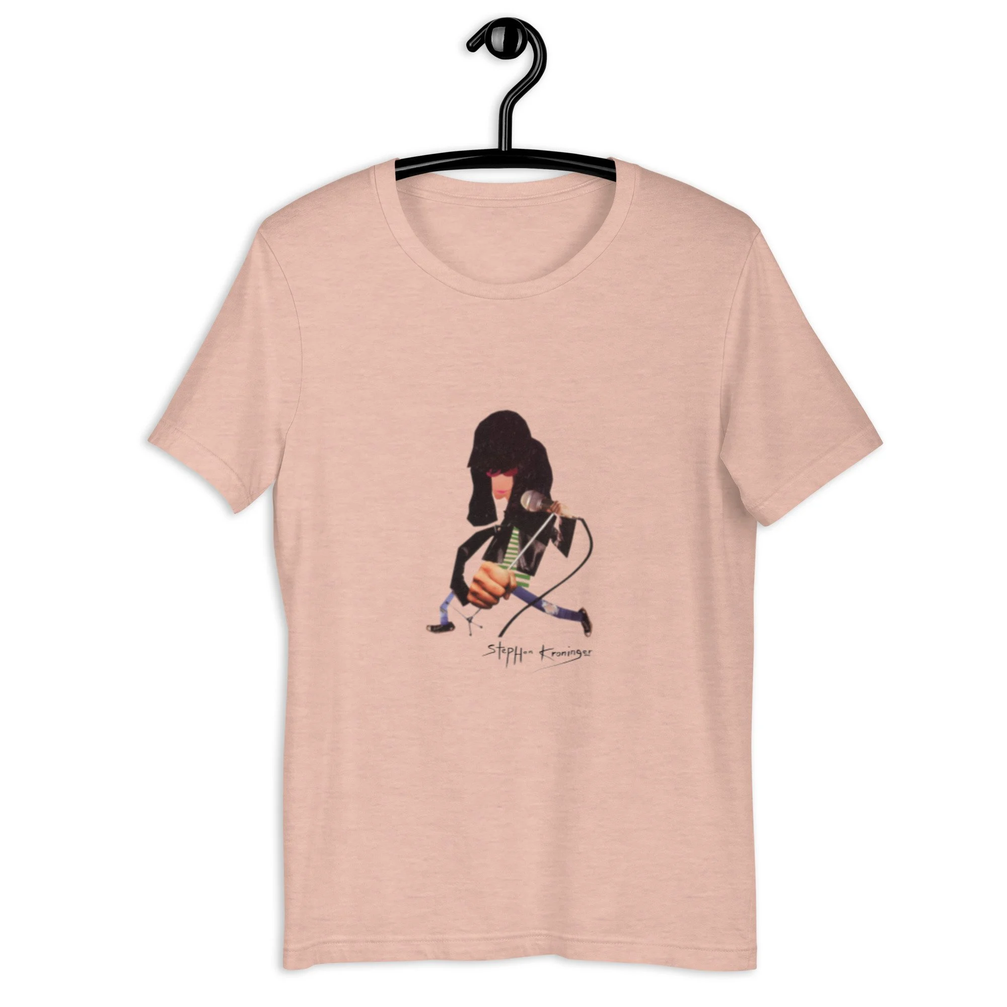 ◆RONRON◆ CROSS STITCH RASPBERRY RINGER T SHIRT CREAM DEEP Joey Ramone - t-shirt - Stephen Kroninger — STEPHEN KRONINGER