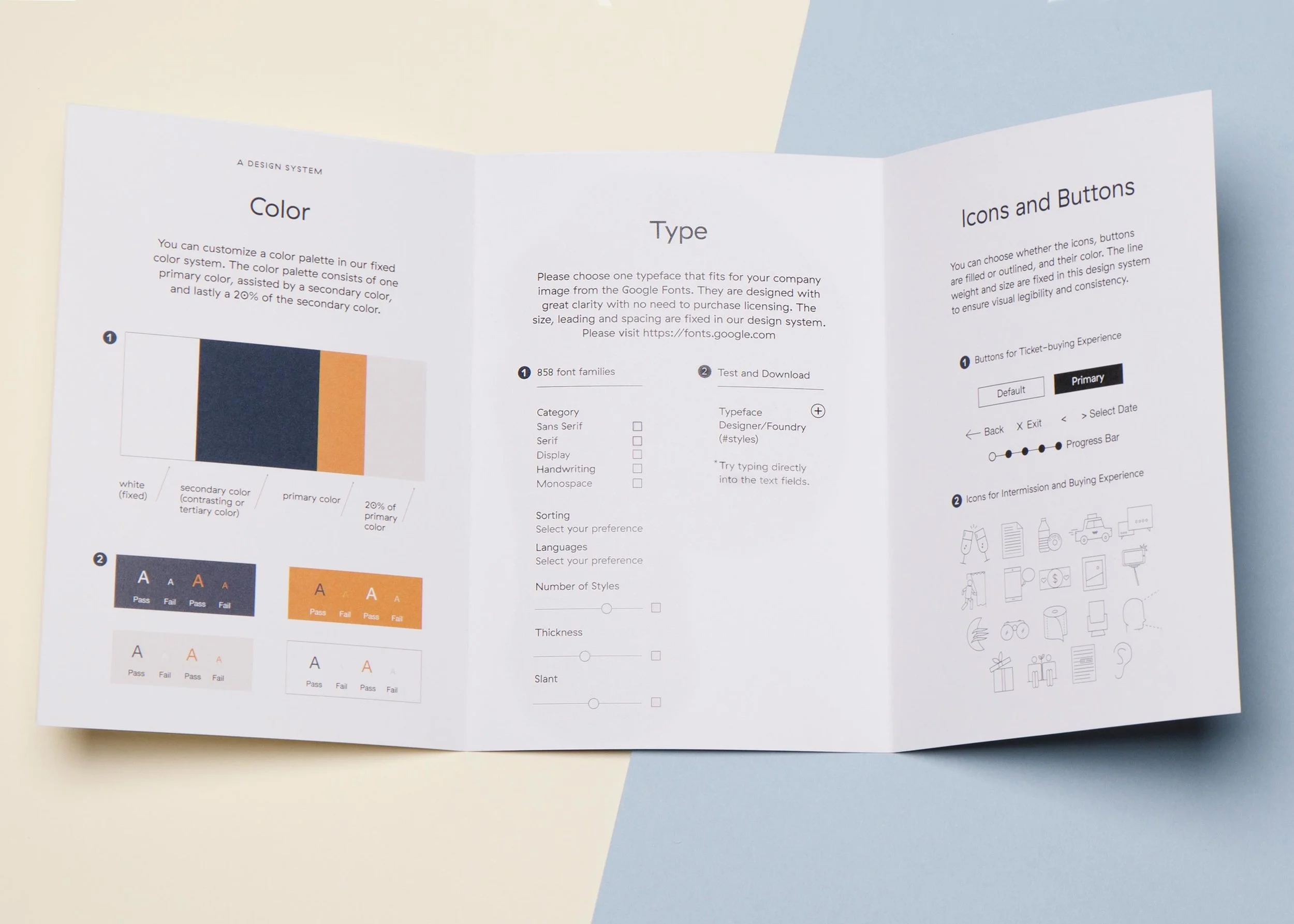 Design system: Introduce the system to theatre companies and act as a bridge to the website