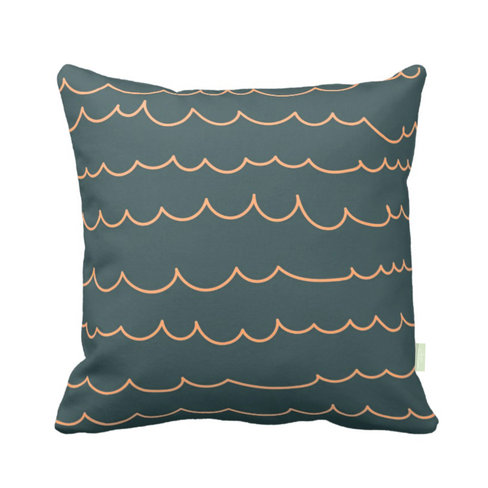 ISLET waves, pillow, green