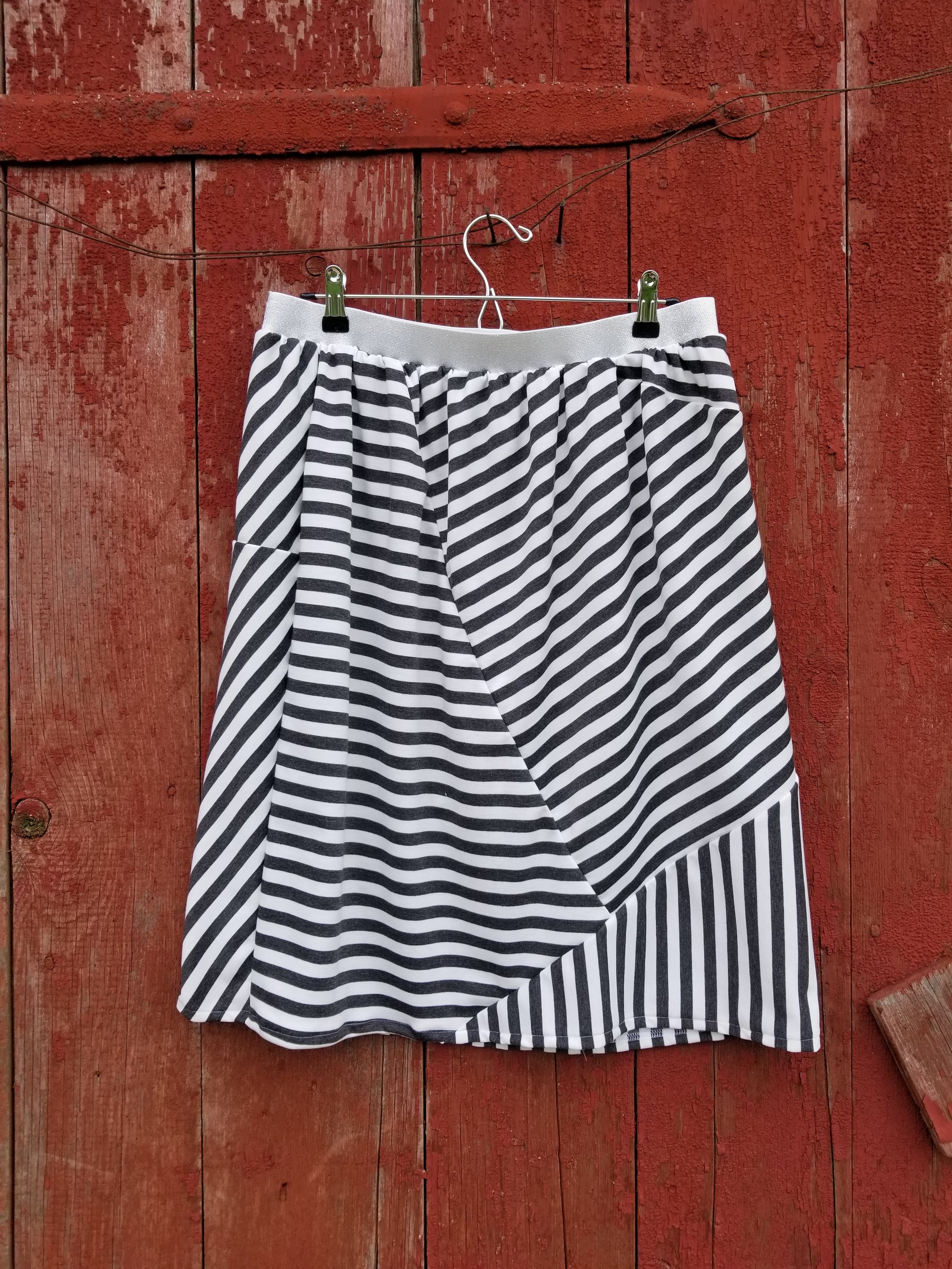 Random Creation - Dark Gray and White Stripe Skirt — Just Skirts by Lori