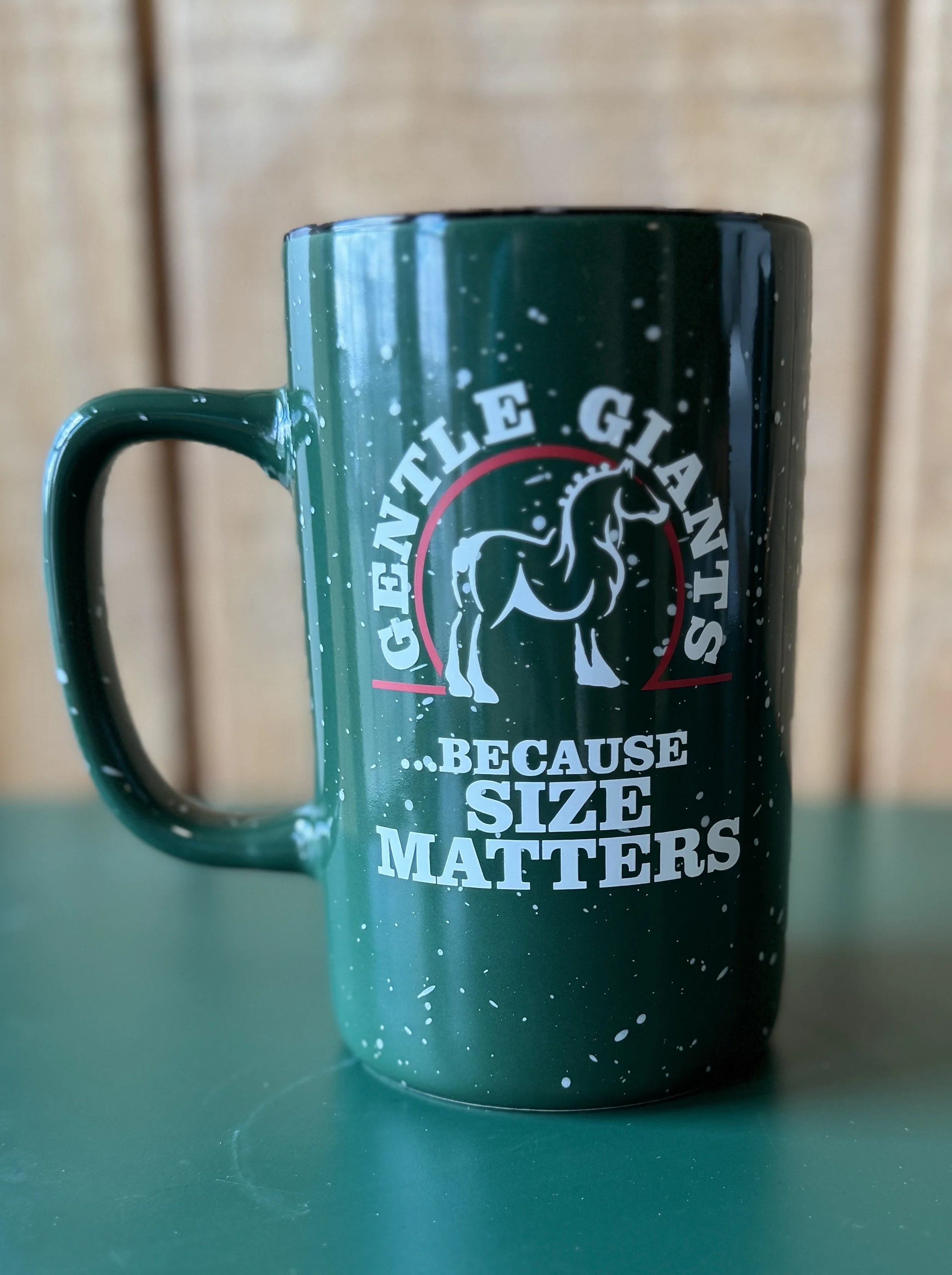 "Because Size Matters" Green Mug