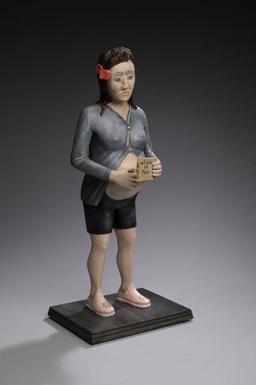   We’ll Work , 2022. Carved and painted wood, 20¾ x 9 x 7¼ in. Photo © James Hart. PRICE UPON REQUEST. 