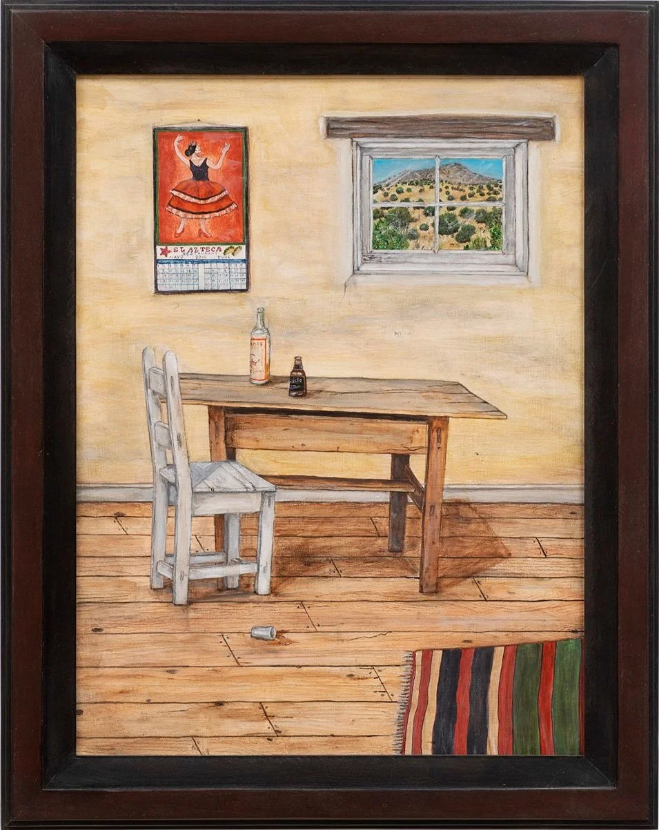   Room with a View , 2024. Carved and painted wood, 28¾ x 23 in. Collection of Curt, Christina and Jonah Nonomaque. Photo © James Hart.&nbsp; 