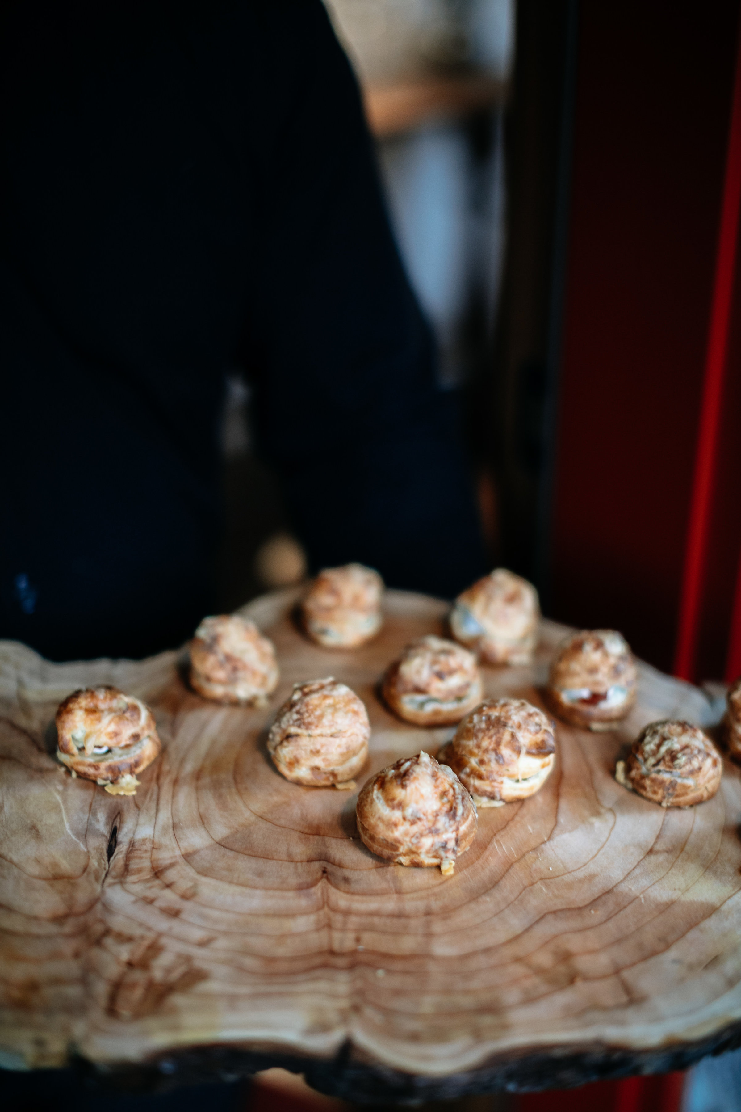 Beechers Gougeres with Roasted Red Pepper Jam and Tart Cream