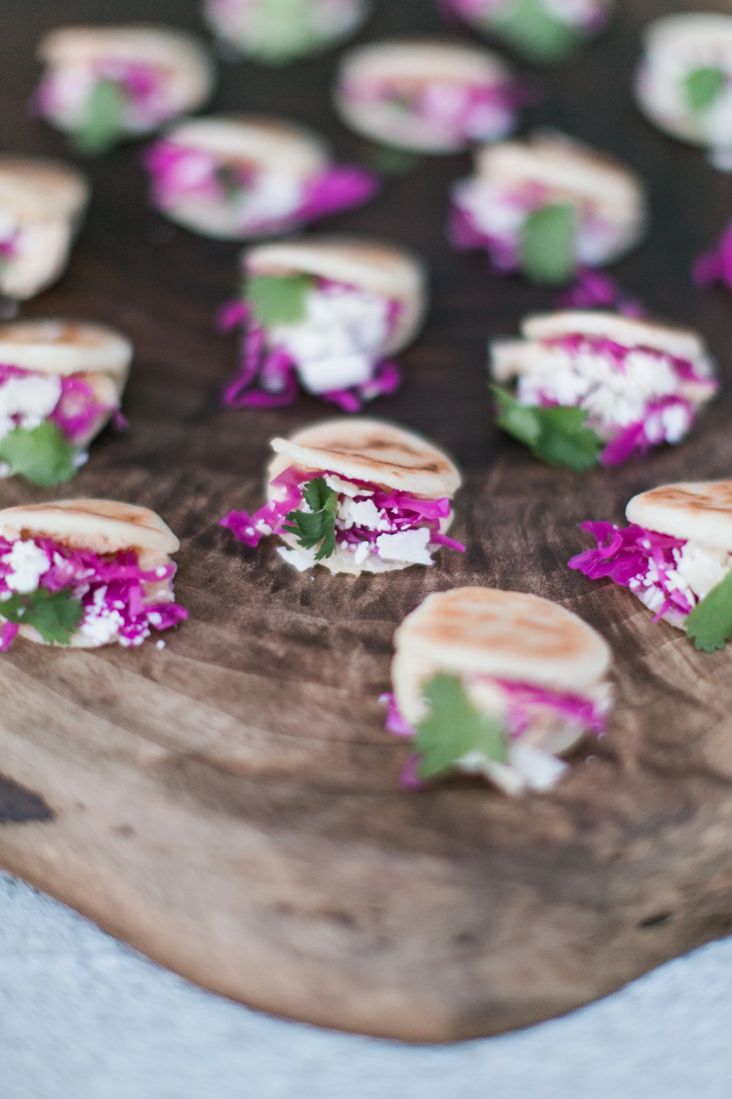 Colombian arepa appetizer at a wedding