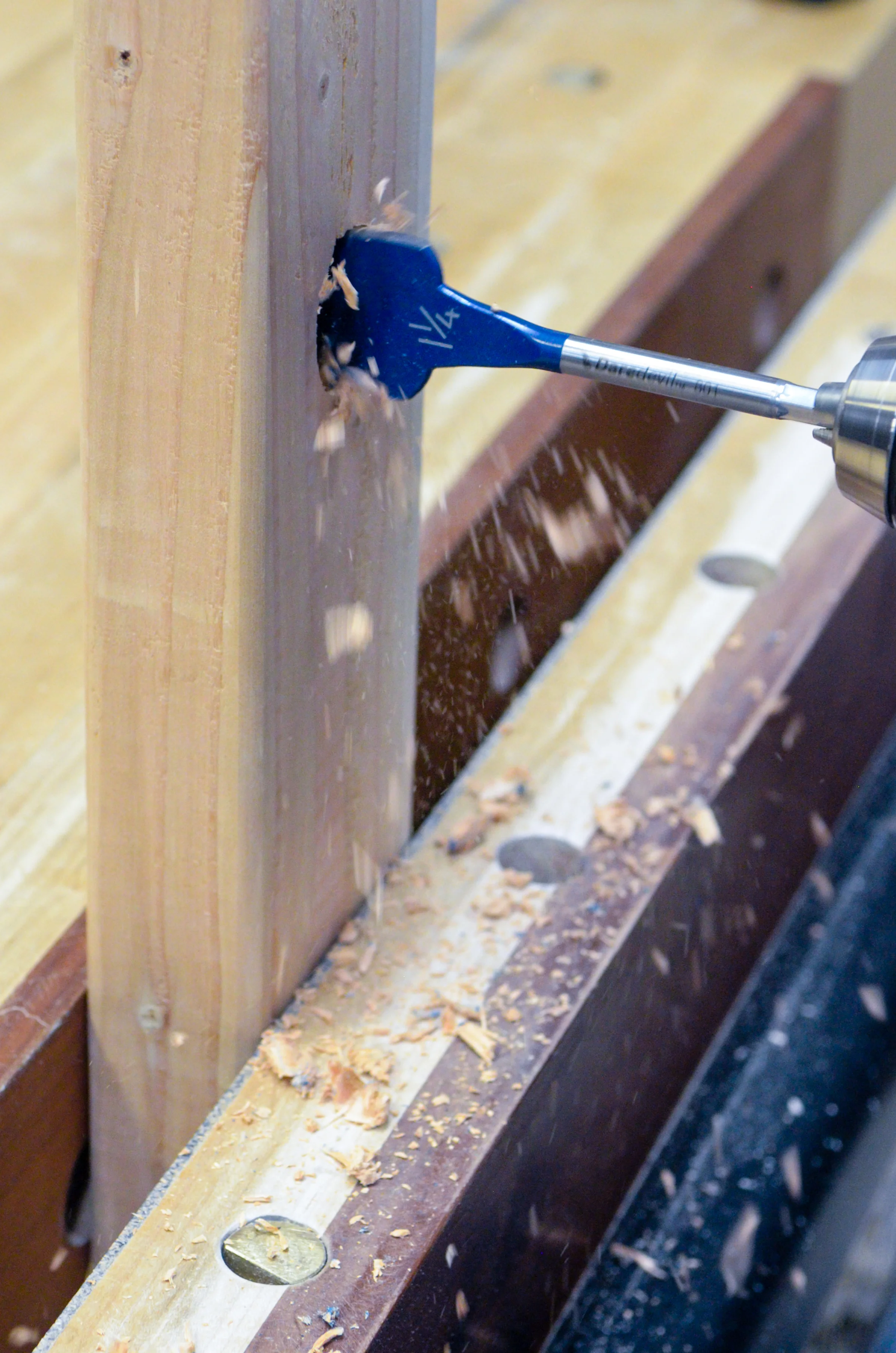 The entrance of the hole was a little rough but the bit cut fast though 2x4 select pine.