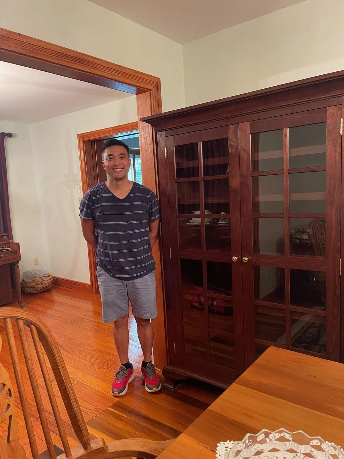 Today was bittersweet. I successfully delivered the china cabinet to my client in Tennessee. They were thoroughly impressed with the final result, and I'm very proud of my work. While building this piece our family experienced the passing of three lo