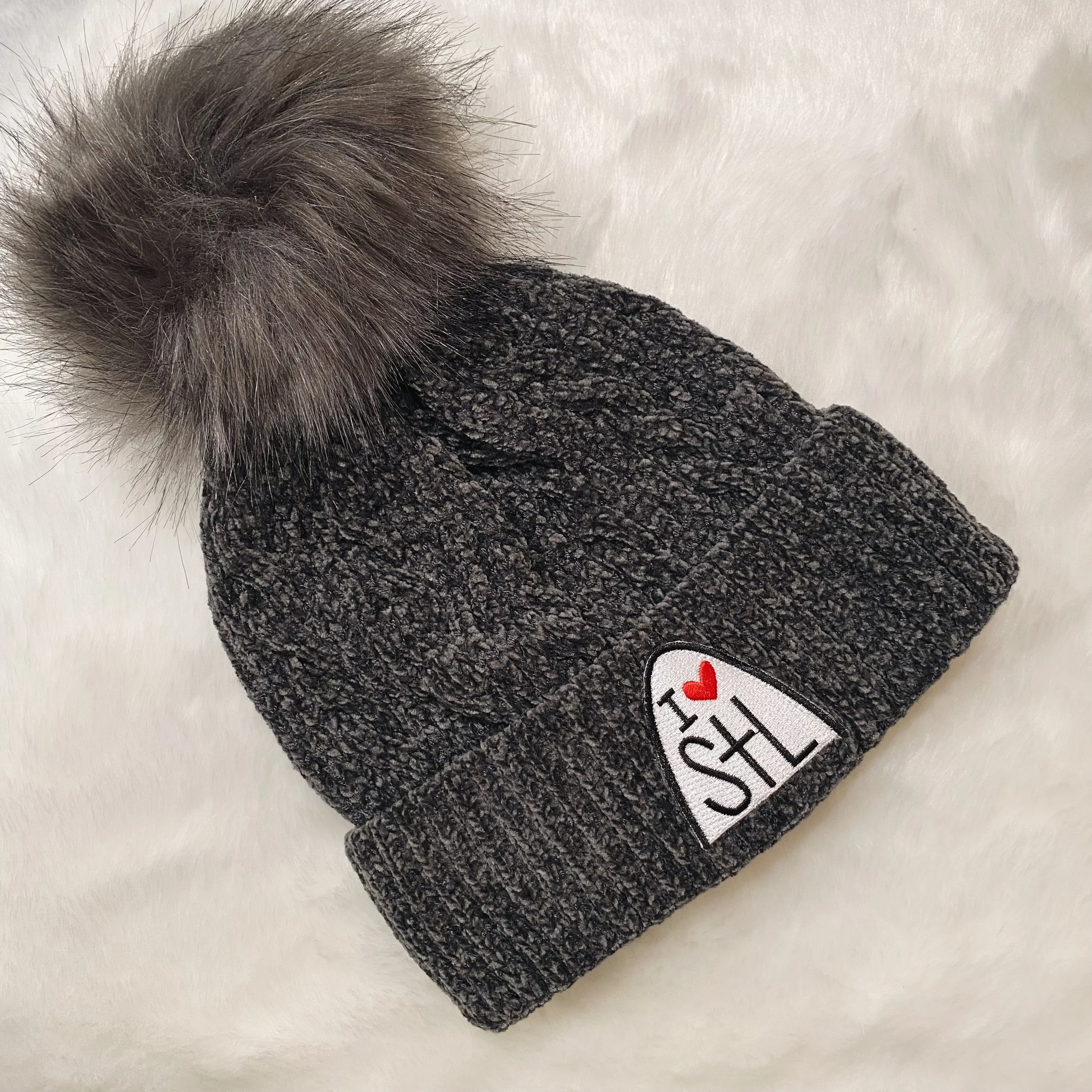 Jetwash Chenille Cable Knit F-Pom Faux 