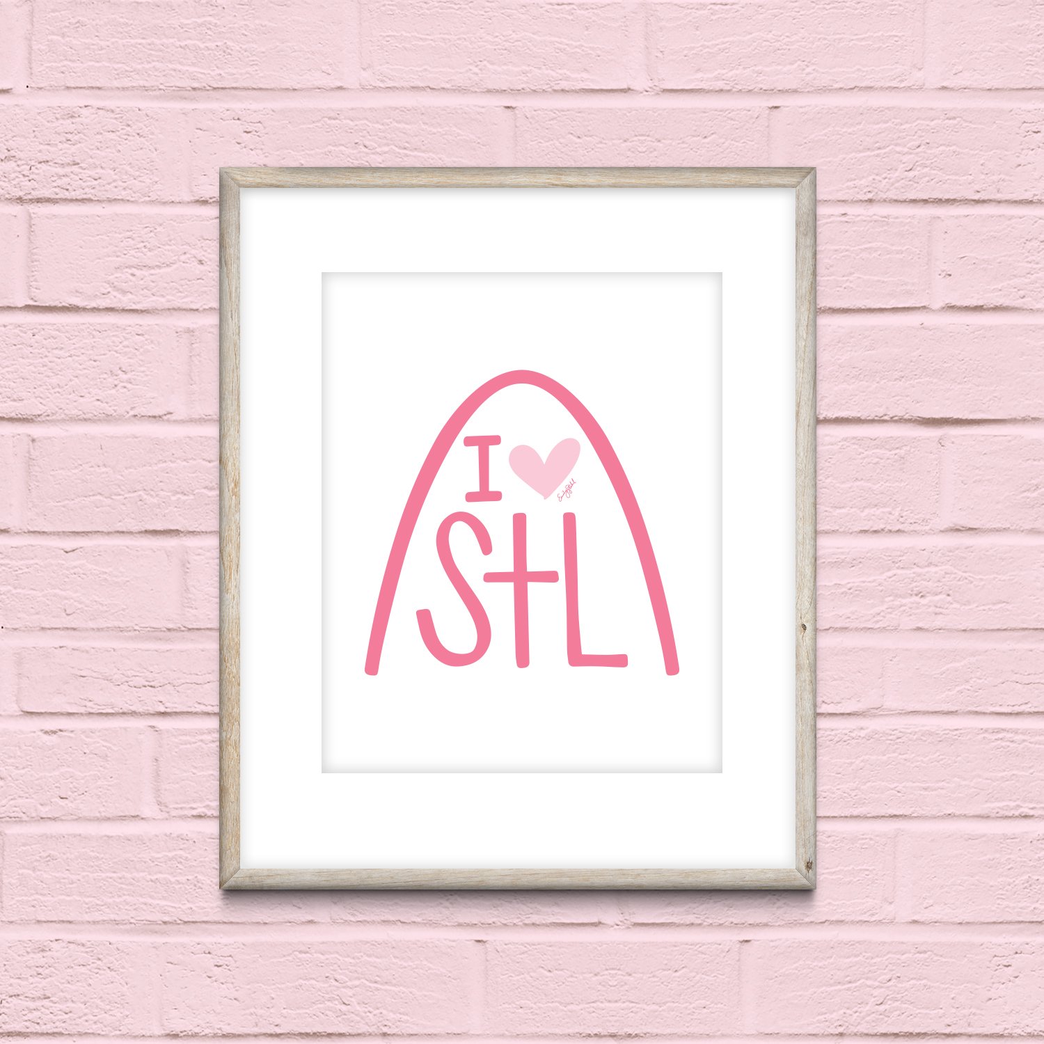 I Love STL - Pink - 8 x 10 Print