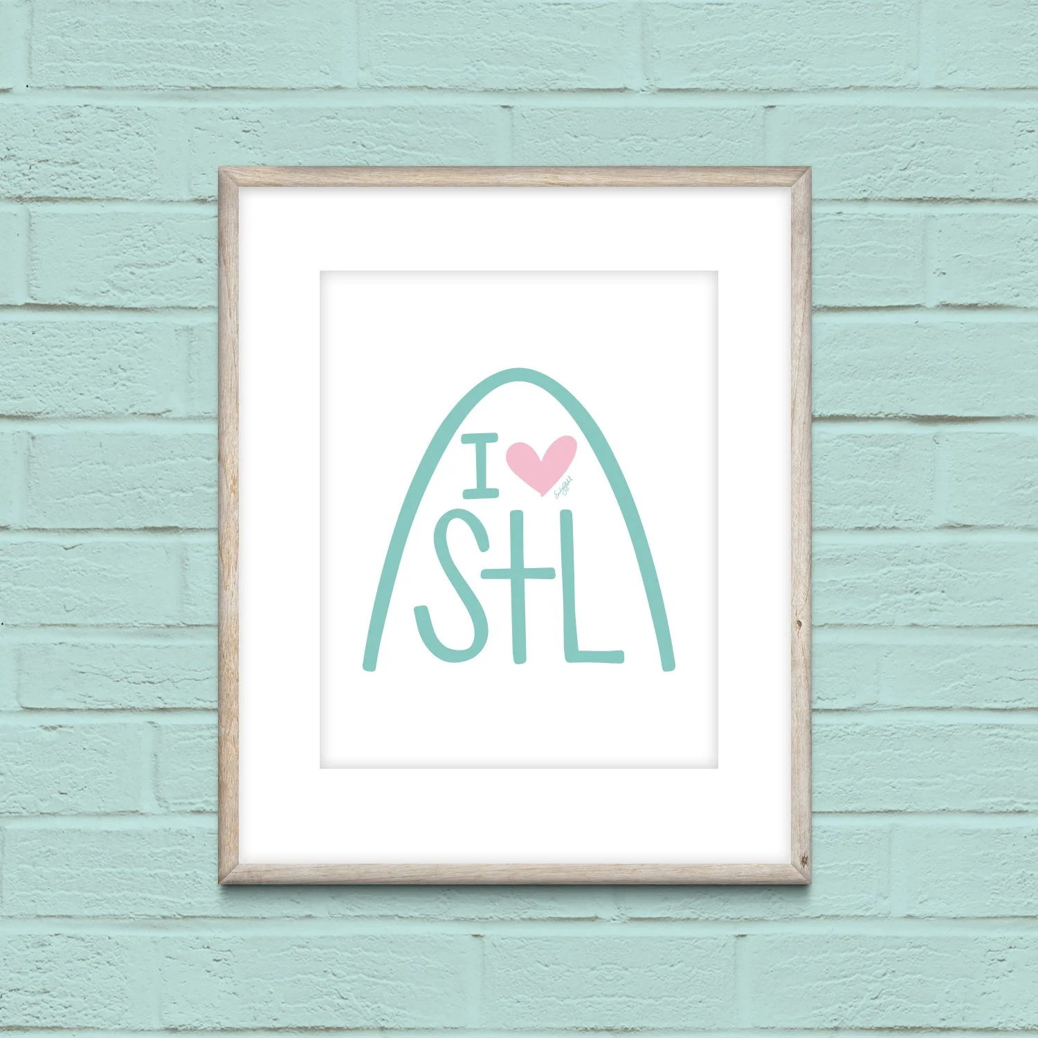 I Love STL - Mint - 8 x 10 Print