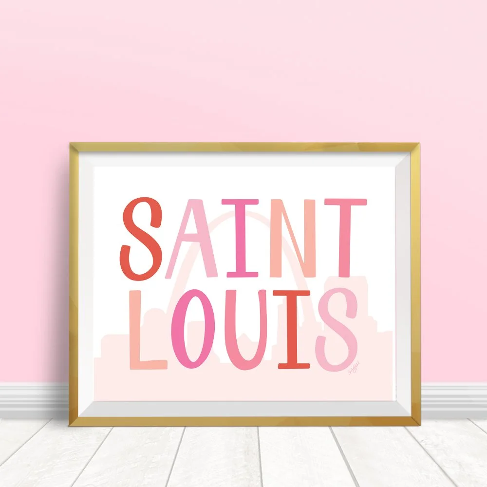 Saint Louis Pink Skyline - 8 x 10 Print