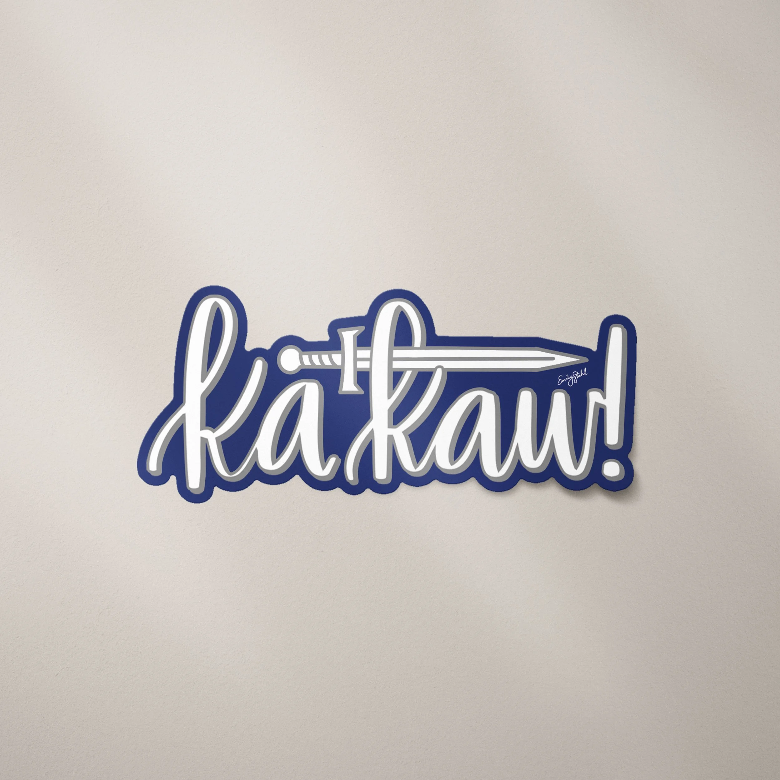 Ka-Kaw! Hand Lettered Sticker