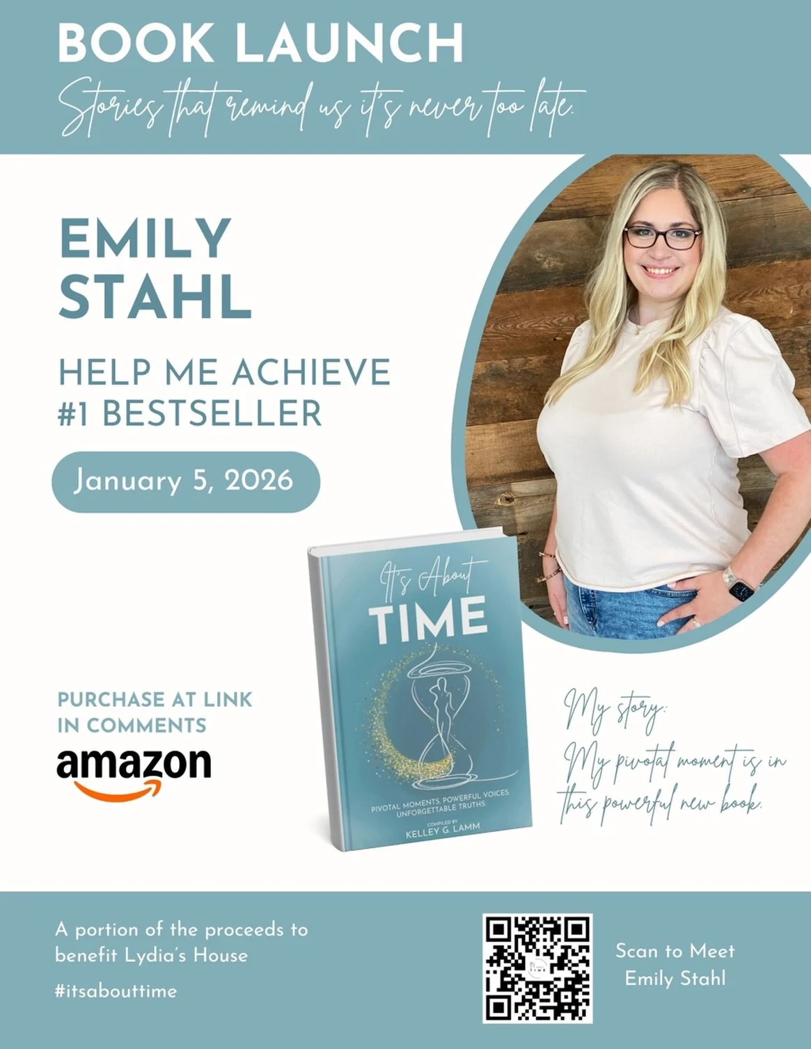 It&rsquo;s launch day! 🤭💙

We are LIVE on AMAZON &amp; the &ldquo;TOP NEW RELEASE! 📖✨

Honored to be part of an incredible anthology compiled by Kelley Lamm - Montgomery, It&rsquo;s About Time with 35 authors, myself included who BRAVELY shared th
