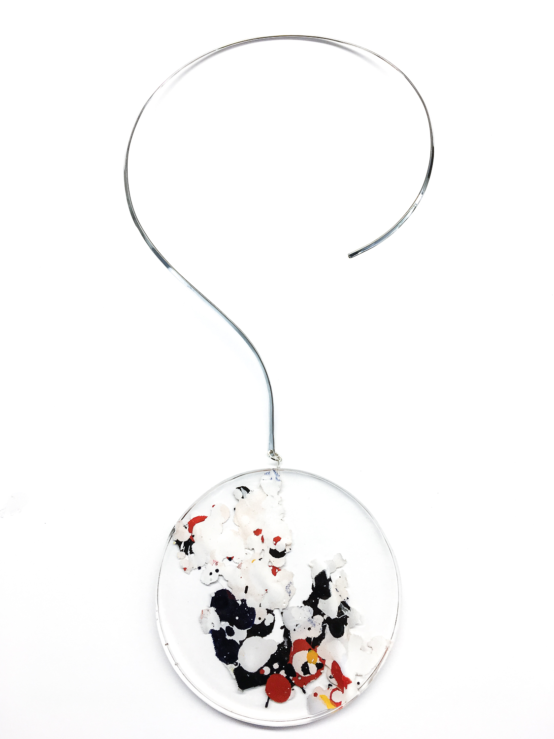 abrams wearable, wear paint studio camo collar, natalie abrams, contemporary jewelry