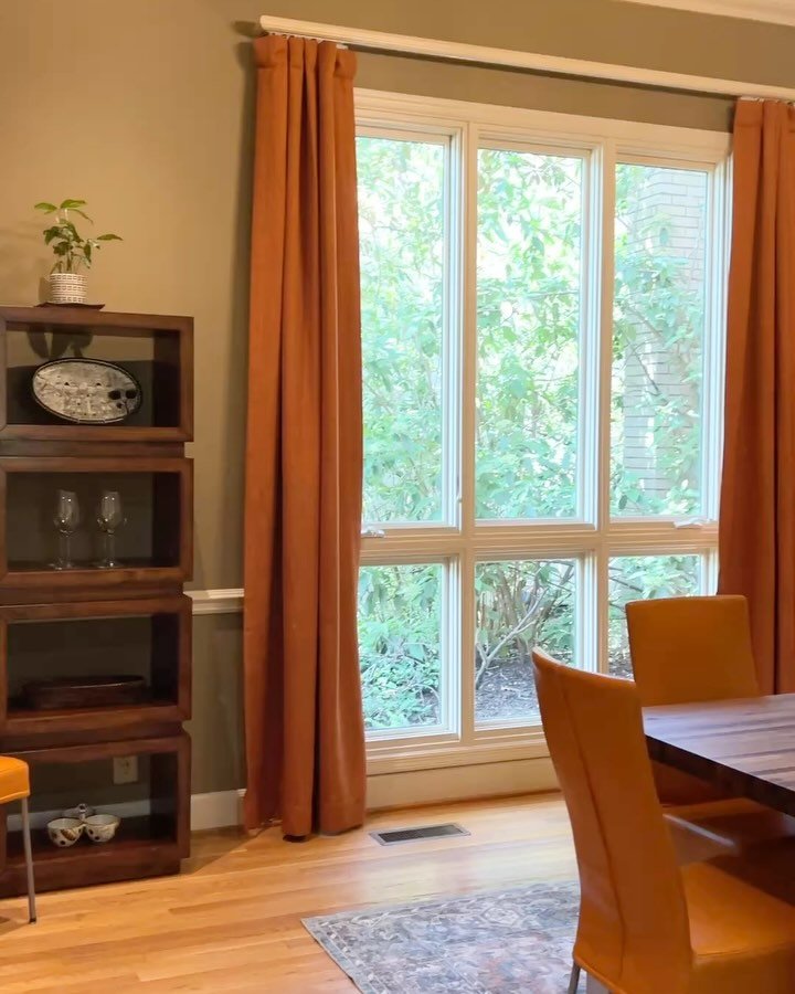 We&rsquo;ve put a lot of love into this home to get it ready to be put on the market. This room was one of my favorite transformations. An office turned dining room! We staged this home with items the client already owned. We even repurposed the desk