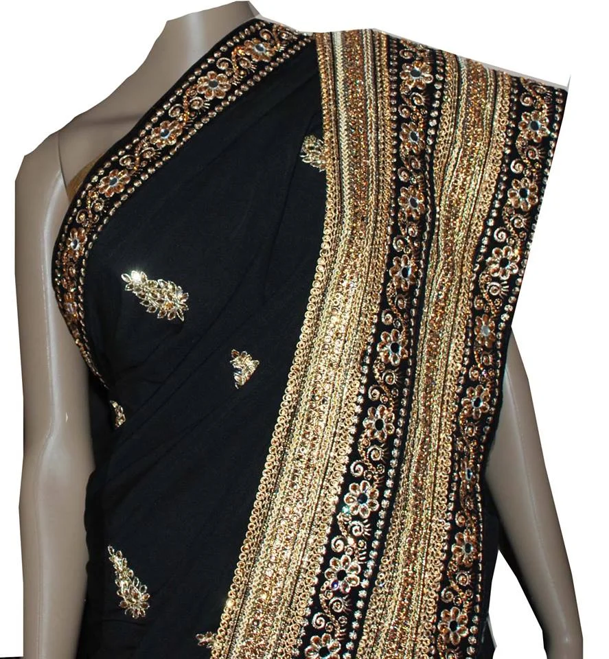 Black zari sari 