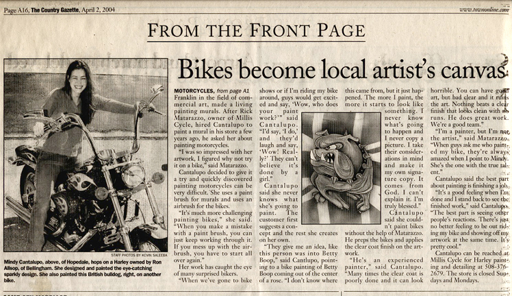 Here my bike was written up in the local Boston newspaper!
