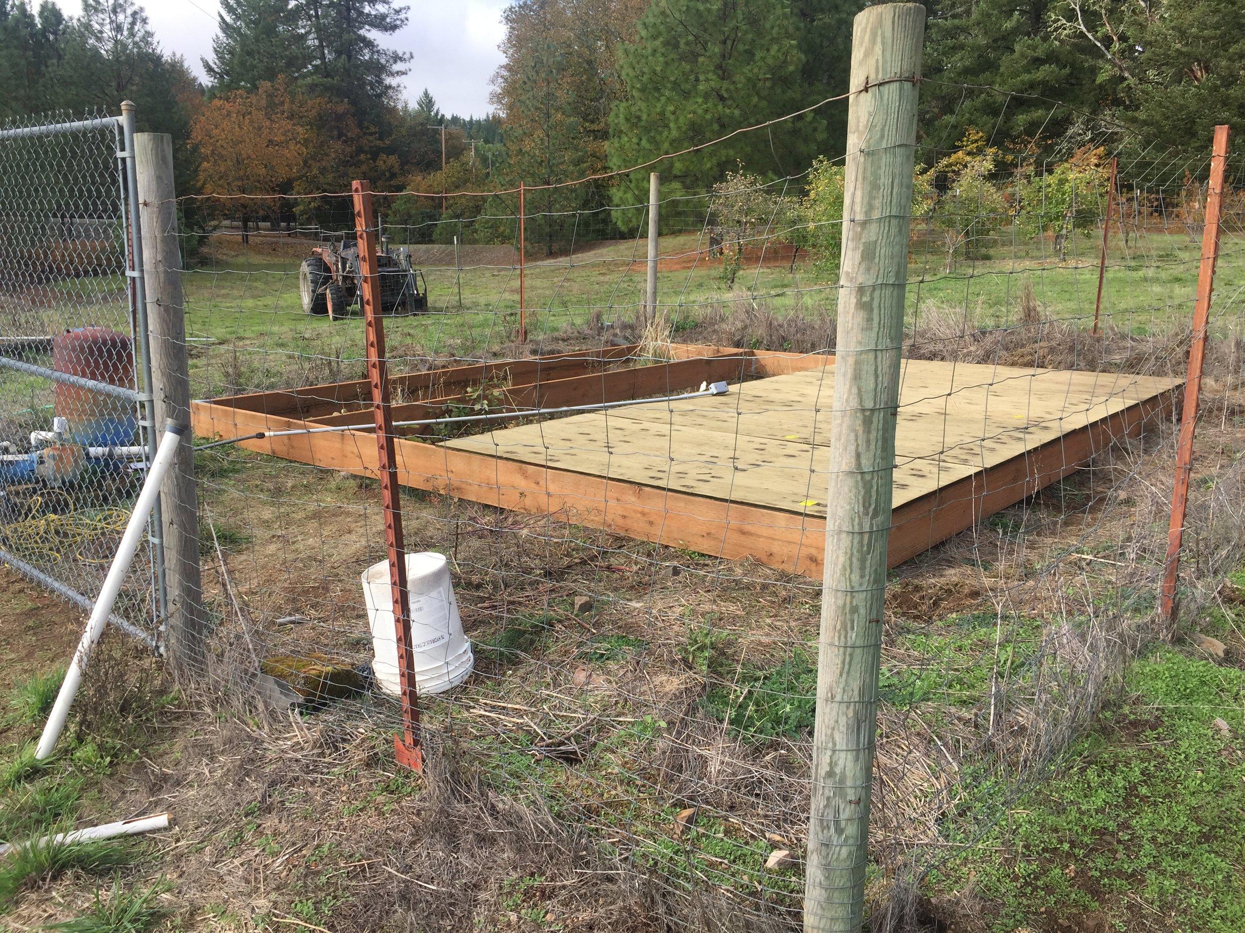 Finally they got me to work! Building a cover for the open well.
