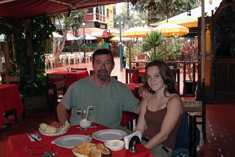Elizabeth and I at a restaurant in Miraflores, Lima-- Ceviche was the best I ever had.
