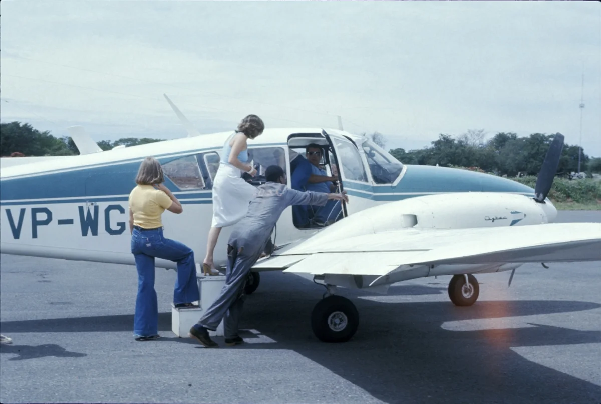 Here we are boarding the plane that takes you over the falls for an arial view.