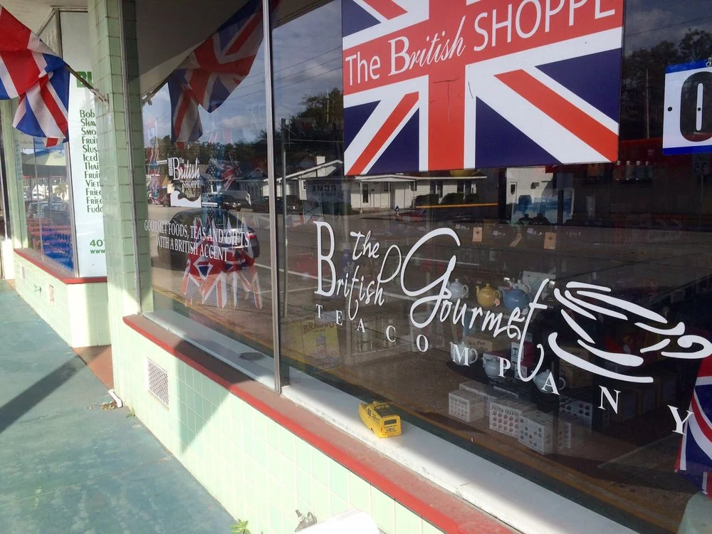 On Mills Ave in Orlando there is a British Shop.You can get all sorts of things British including gourmet teas, pies, sausage rolls, sweets and candies, cups and mugs and plates, flags etc. Click here for the website.