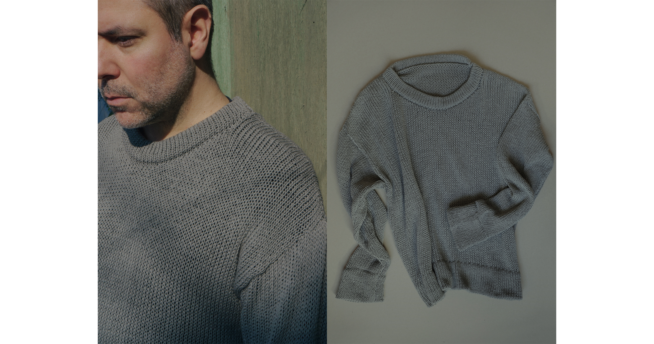 sustainable knitwear, unisex knit sweater SS27, 100% cotton yarn