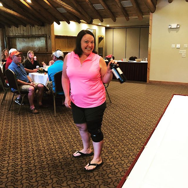 Amy won wine in our hole events! #winner #sjlfoundation #pinseeker2019