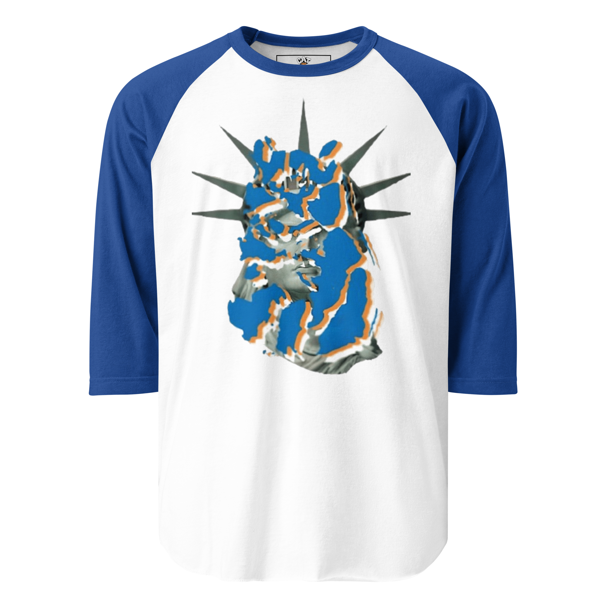 unisex-34-sleeve-raglan-shirt-white-royal-front-69cfd472cfba2.png