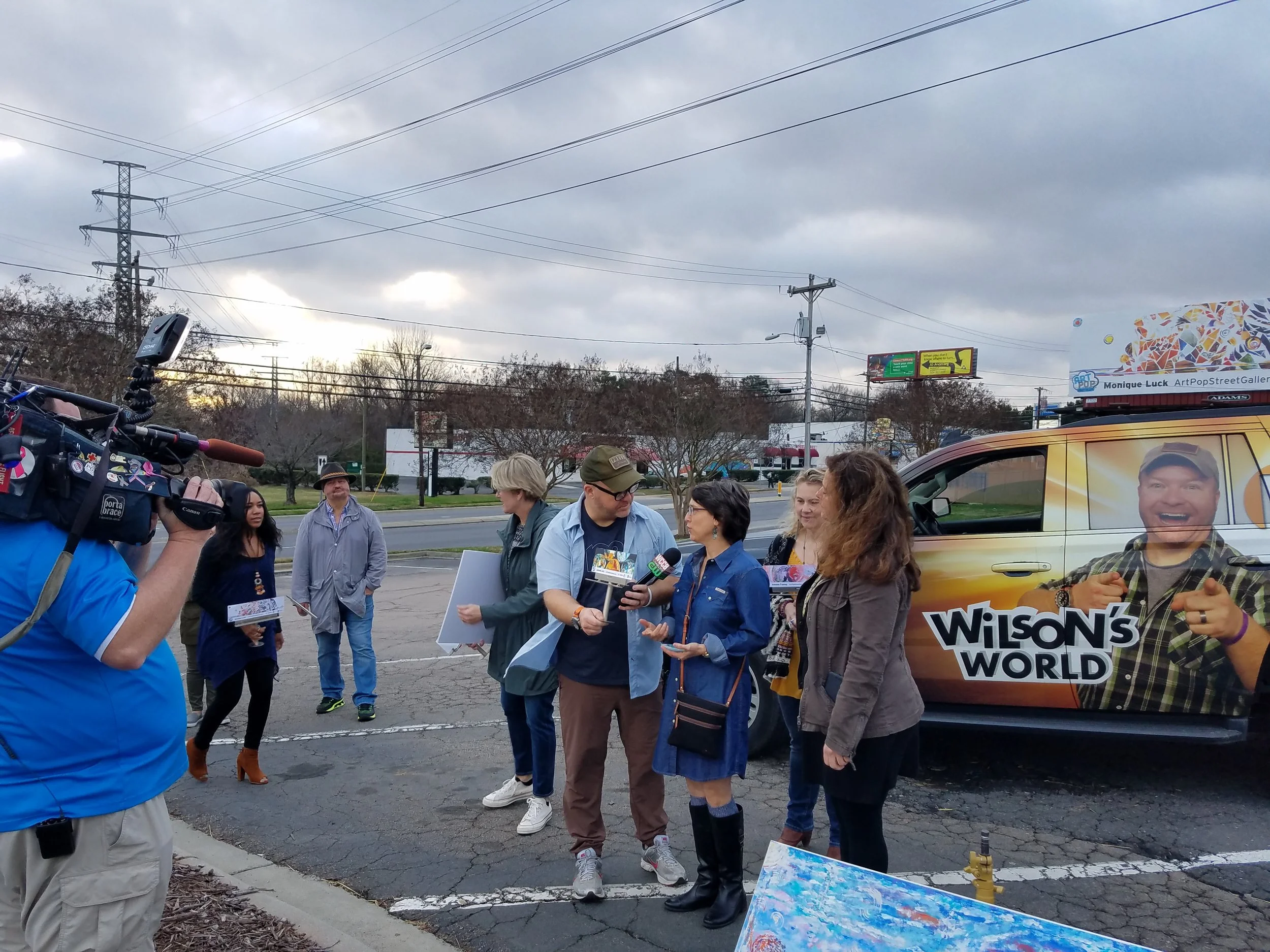 Me being interviewed for WCCB's Wilson's World earlier this month. (Pic thanks to Gary Abramov:)