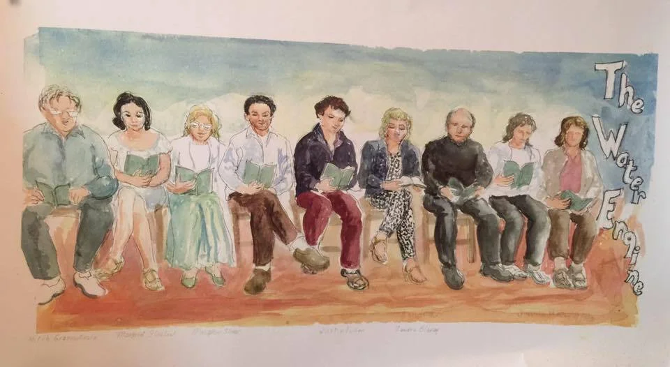 painting by artist natalie birrell, from the 2015 north hall reading of david mamet's THE WATER ENGINE