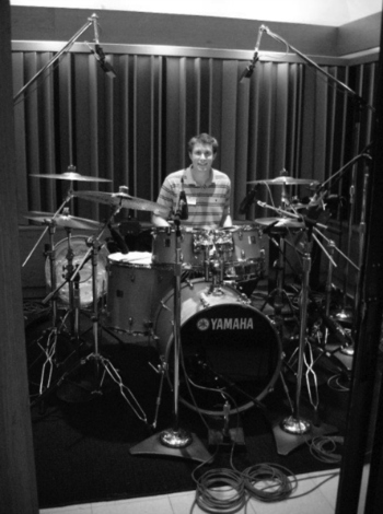 David recording at Capitol Records with the Disneyland All-American College Band, Los Angeles CA