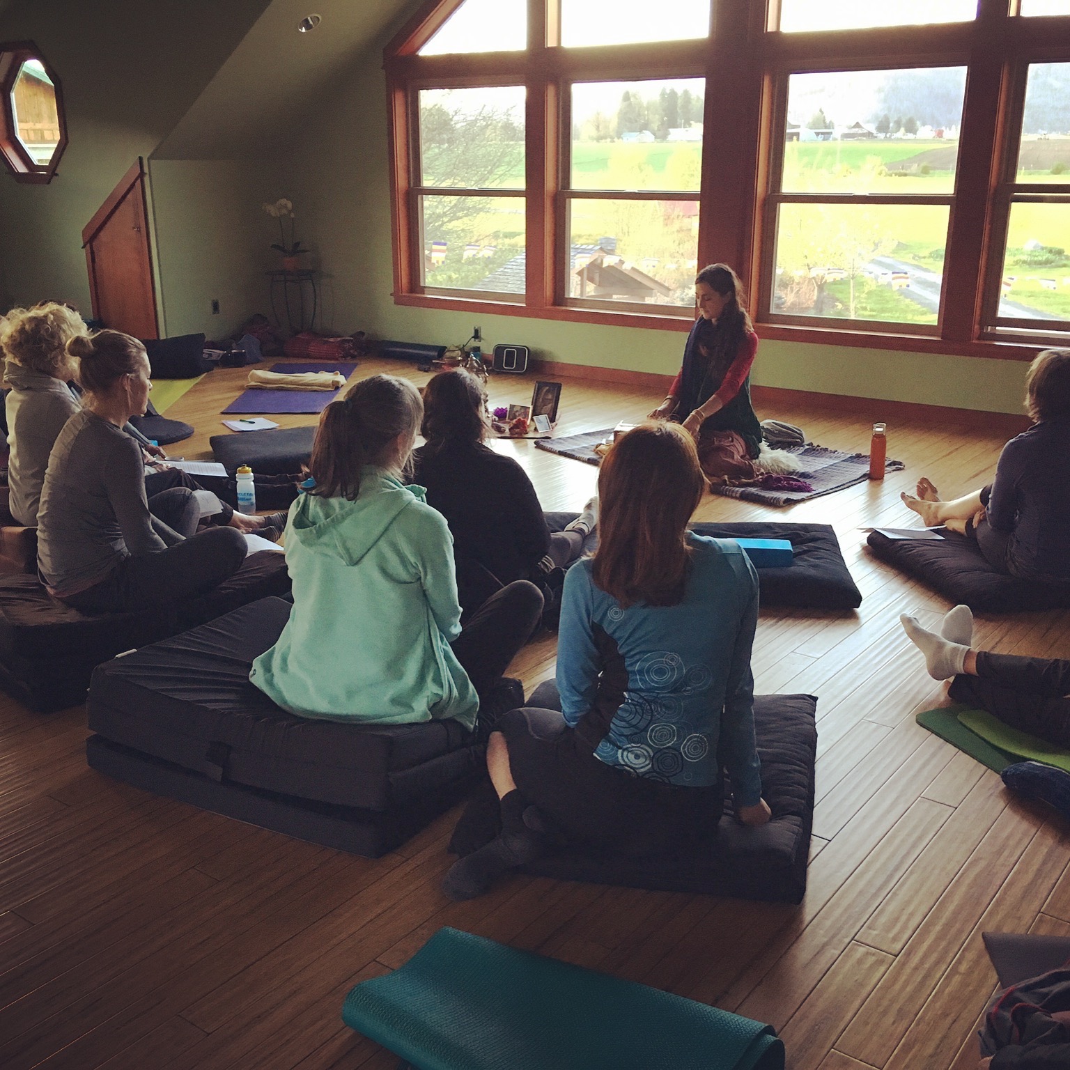 Kavita & students at Trout Lake Abbey