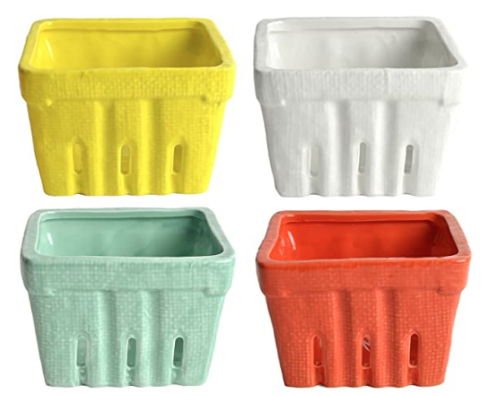 Brighly Colored Ceramic Berry Baskets