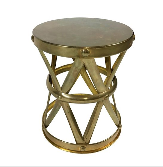 Vintage Brass Drum Stool