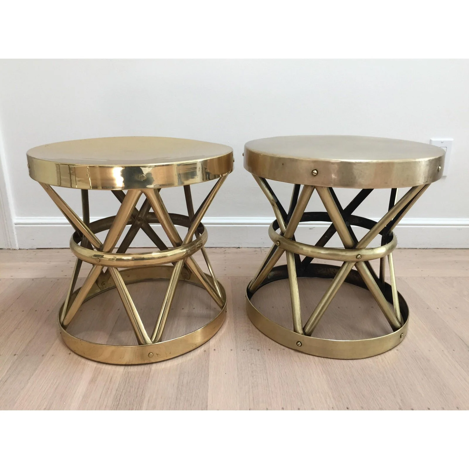Pair of Brass Stools