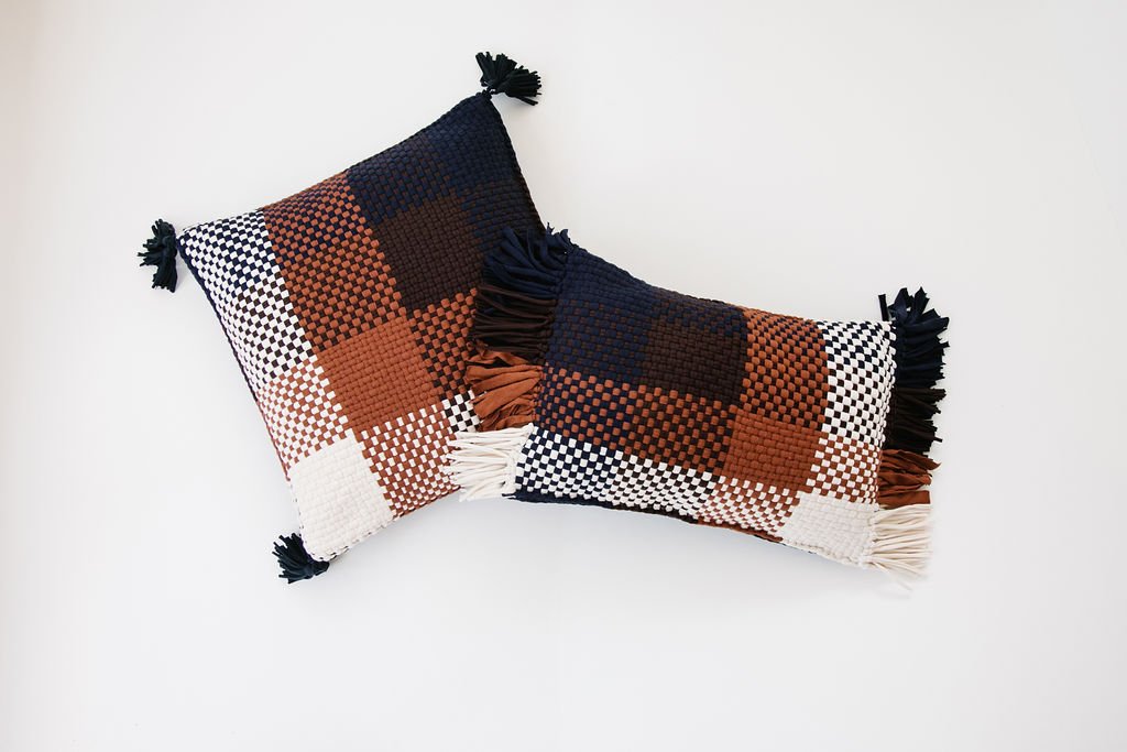 Plaid Weave Throw Pillow