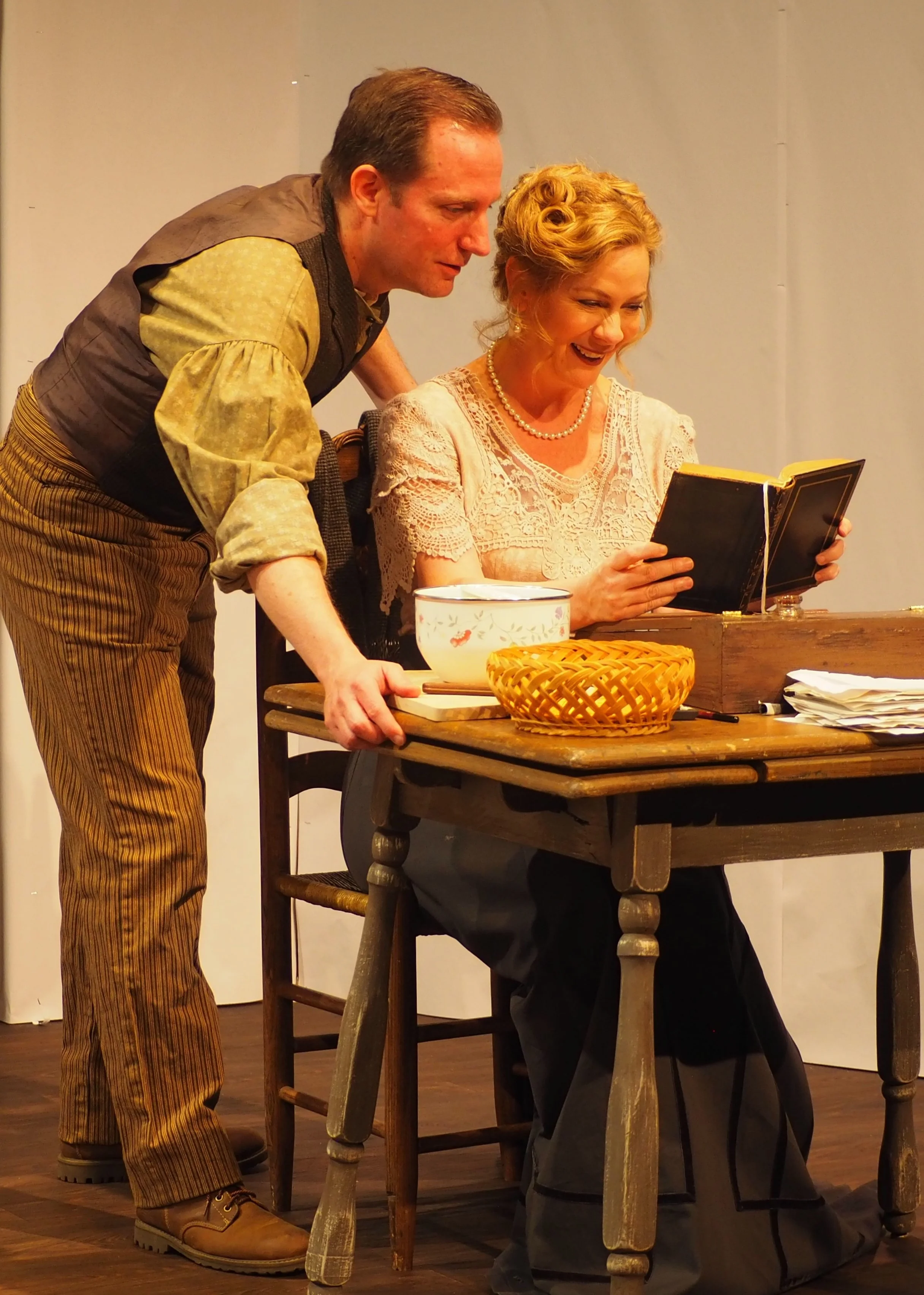 Roger Dunbar as August and Christy Summerhays as Emma. PYGmalion Productions, 2019. Photo by Beth Bruner.